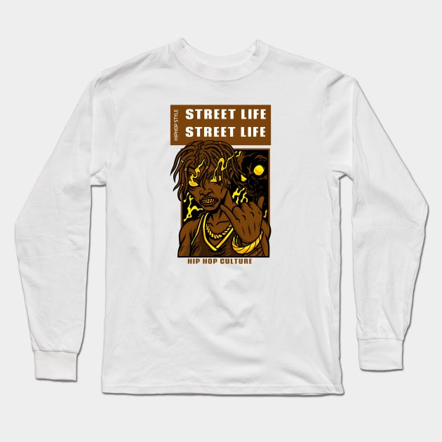 Street life Long Sleeve T-Shirt by Milon store